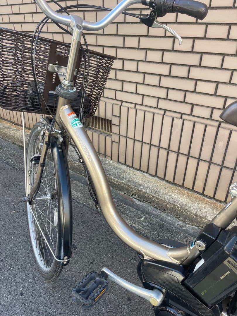 【週末限定】電動アシスト自転車 シルバー 前バスケット付き