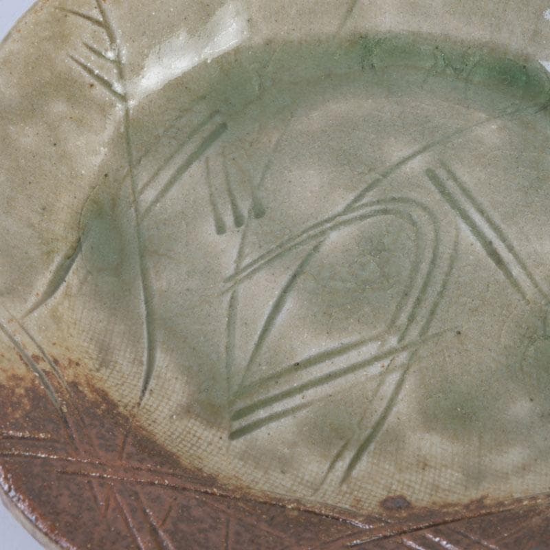 和食器 茶懐石 幸兵衛窯 灰釉 銘々皿 五客 共箱 N 9396