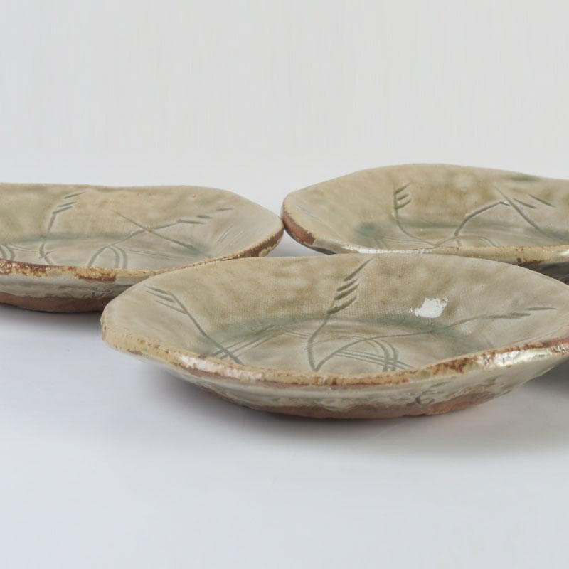 和食器 茶懐石 幸兵衛窯 灰釉 銘々皿 五客 共箱 N 9396