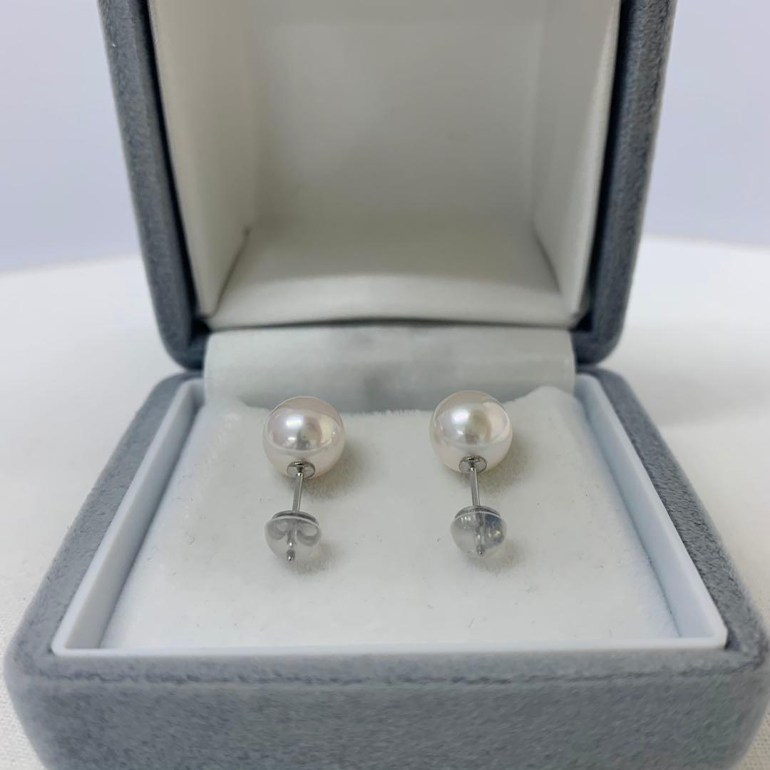 大人気　テリ最強　天女クラス　8.5-9mm プラチナピアス　冠婚葬祭　お出かけ