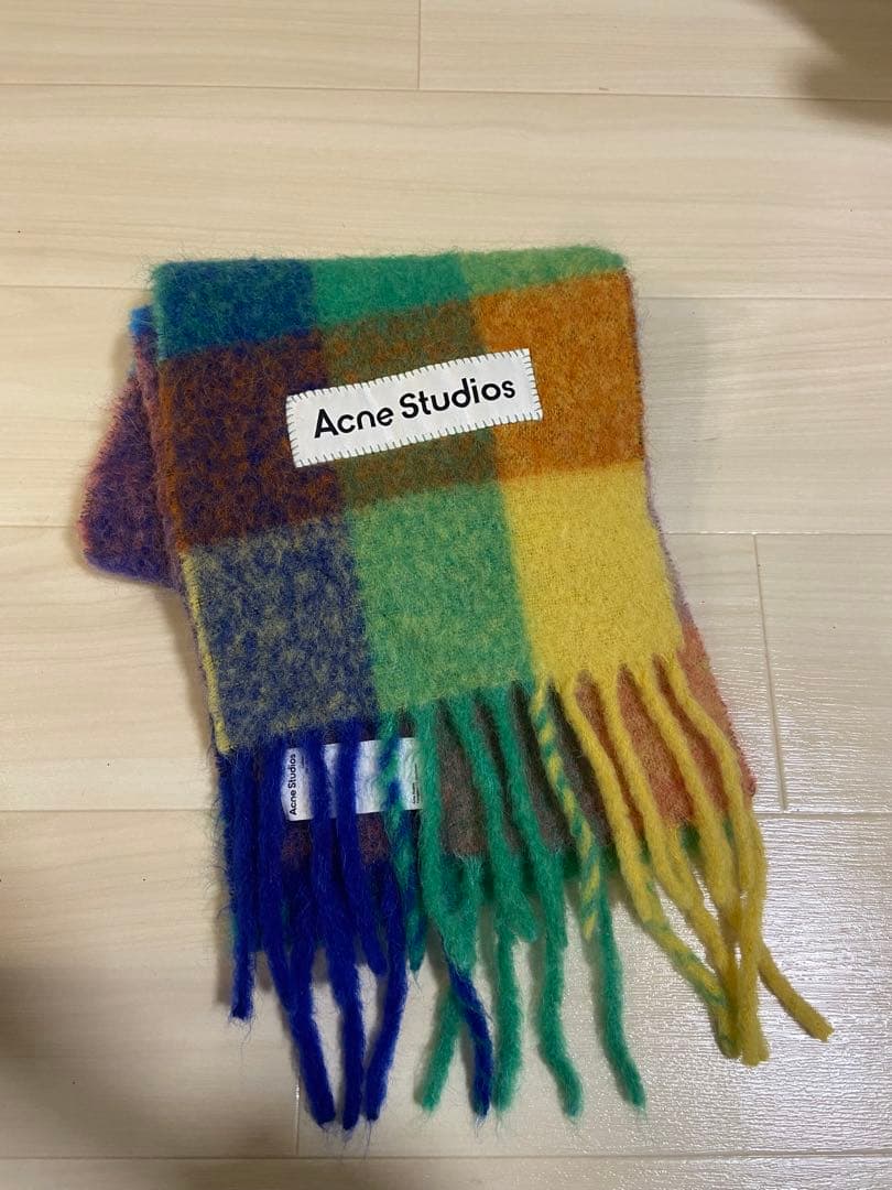 アクネ Acne Studios マルチカラーチェックマフラー