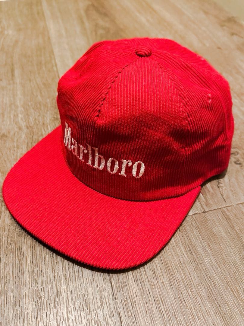 美品】マルボロ タバコ キャップ 赤 コーデュロイ デッドストック