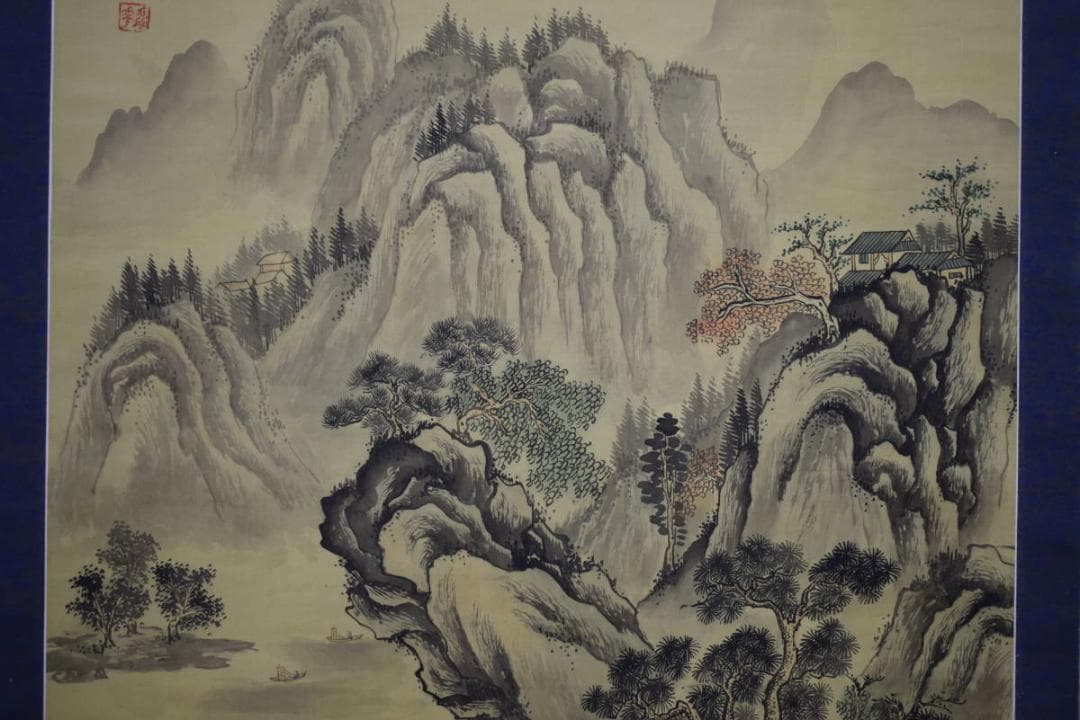 不詳/作者不詳/山水図/布袋屋掛軸HF-286