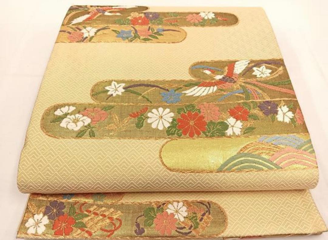 振袖 フルセット6点サイズM〜L駒刺繍 片輪車吉祥花