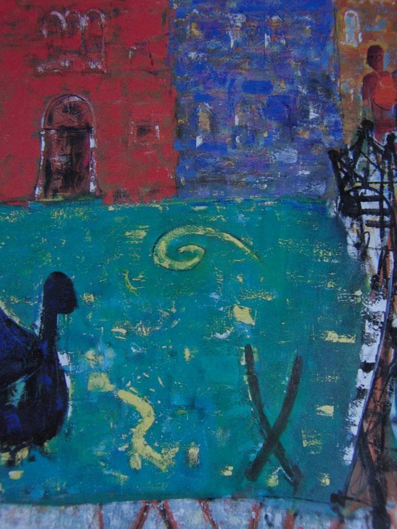 佐藤泰生、【ベニス・旅と時間】、希少な額装用画集より、新品額装付