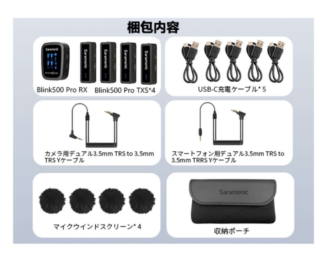 Saramonic 4ch ワイヤレスピンマイク　Blink500 Pro B8