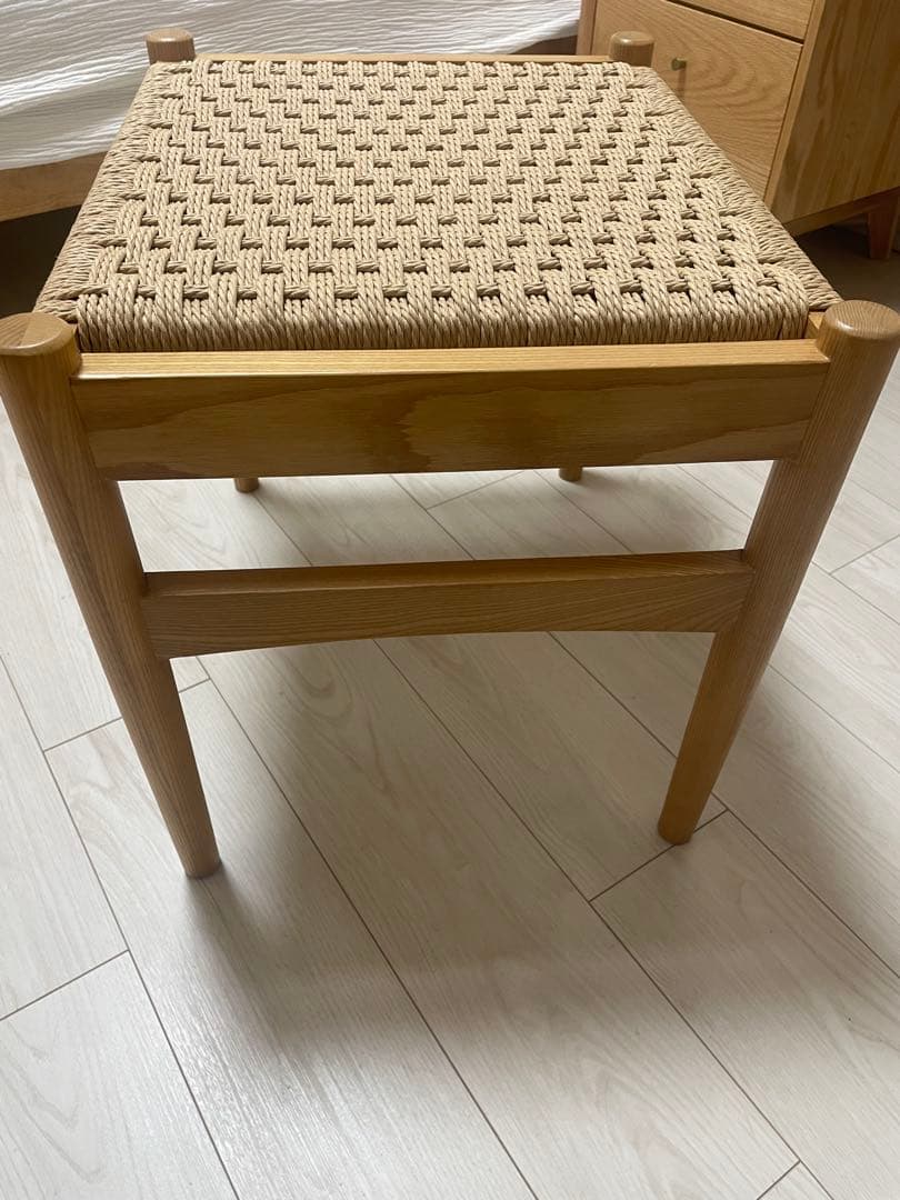 ペーパーコードスツール 無垢材　木製　椅子【送料込み】