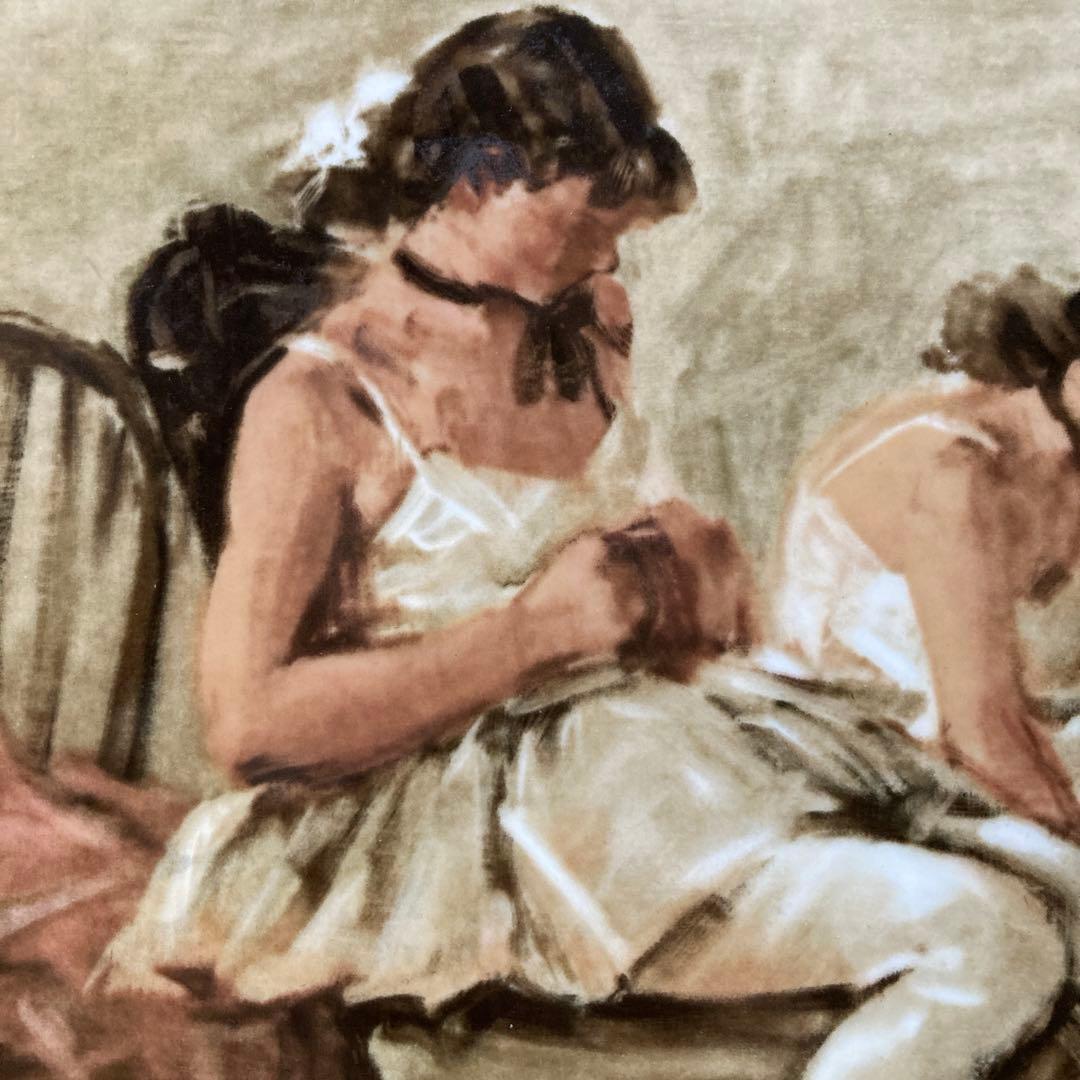 鬼頭鍋三郎【バレリーナ】￼50sヴィンテージノリタケ陶板35×38絵24×27c