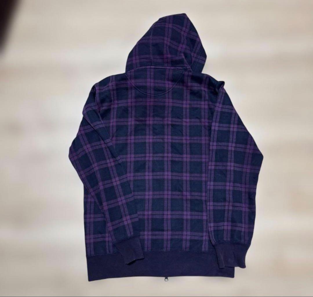 トップス 00s oldUNIQLO check zip hoodie y2k sk8