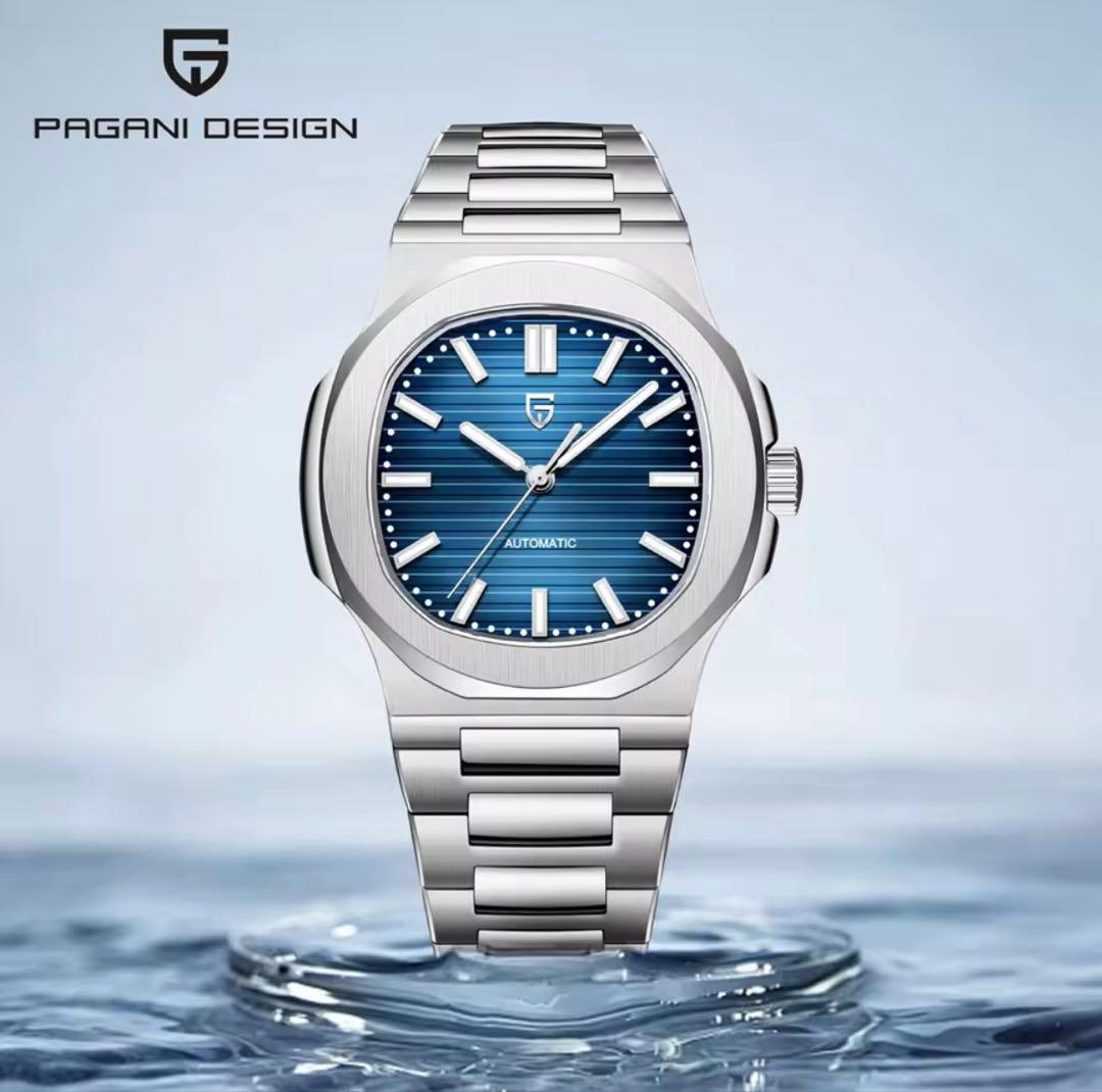 PAGANI DESIGN 自動巻き腕時計 青色
