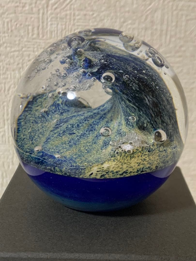 ノグチミエコ ガラスアート 浮世北斎浪裏 富嶽三十六景 2012年作