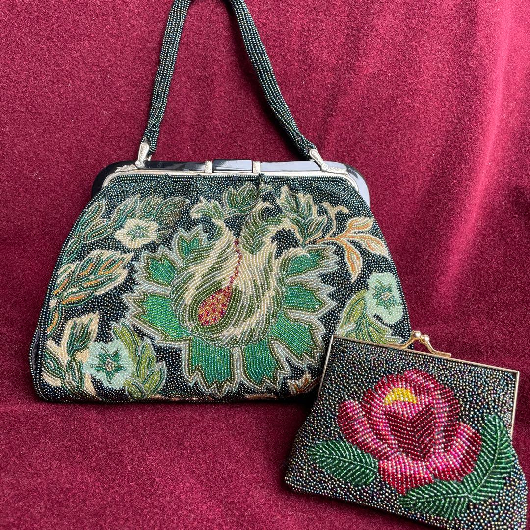 【高級品】ビーズバッグ　2点