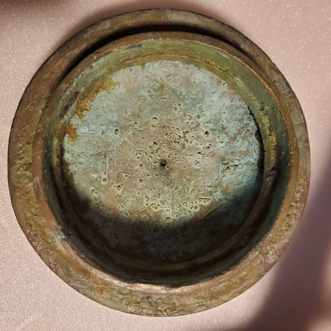 中国古玩 古銅製 双龍頭 香炉 希少品