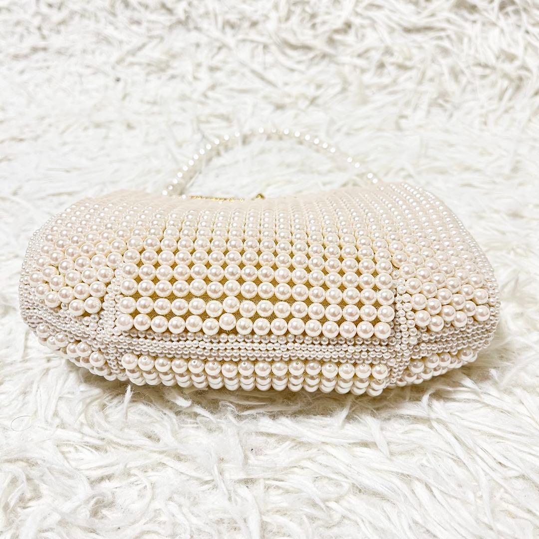 ✨極美品✨ Lumyはしもと 皇室御用達　パールバッグ ゴール金具　検査証付