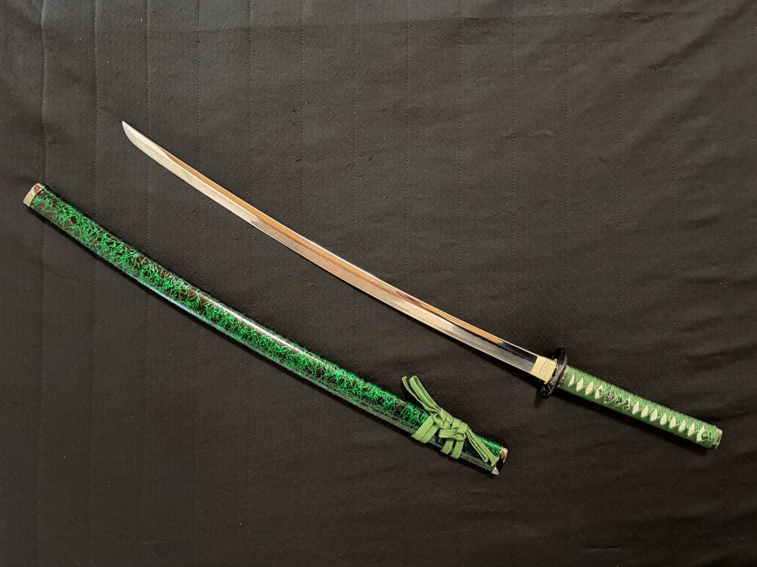 刀　かたな　剣　美品　緑雲塗鞘　大刀　長尺　模造刀　美術刀　舞踊　大衆演劇　芝居