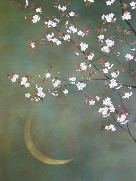 牧 進 「みづうみ（月）」、希少大判画集の一頁、新品高級額装付