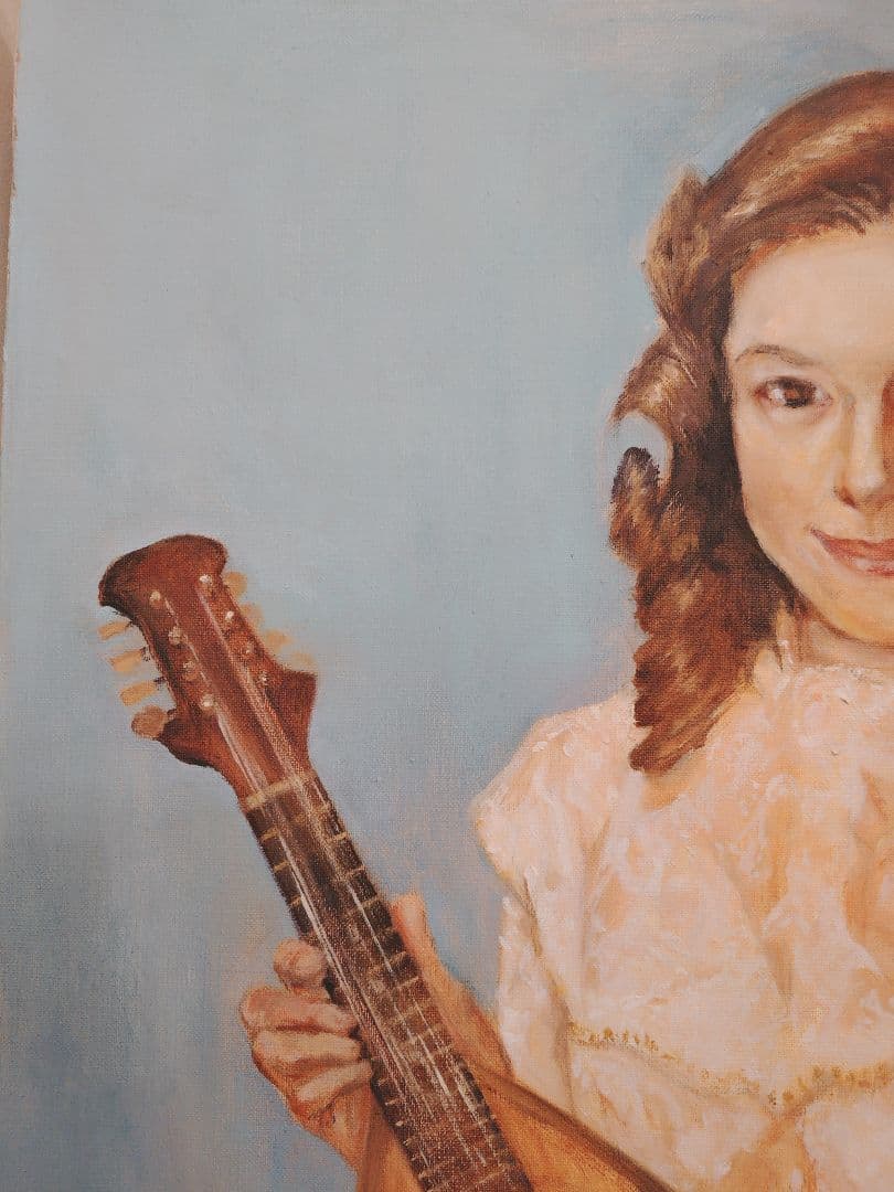 真珠夫人　肖像画　横山めぐみ　油絵　肉筆