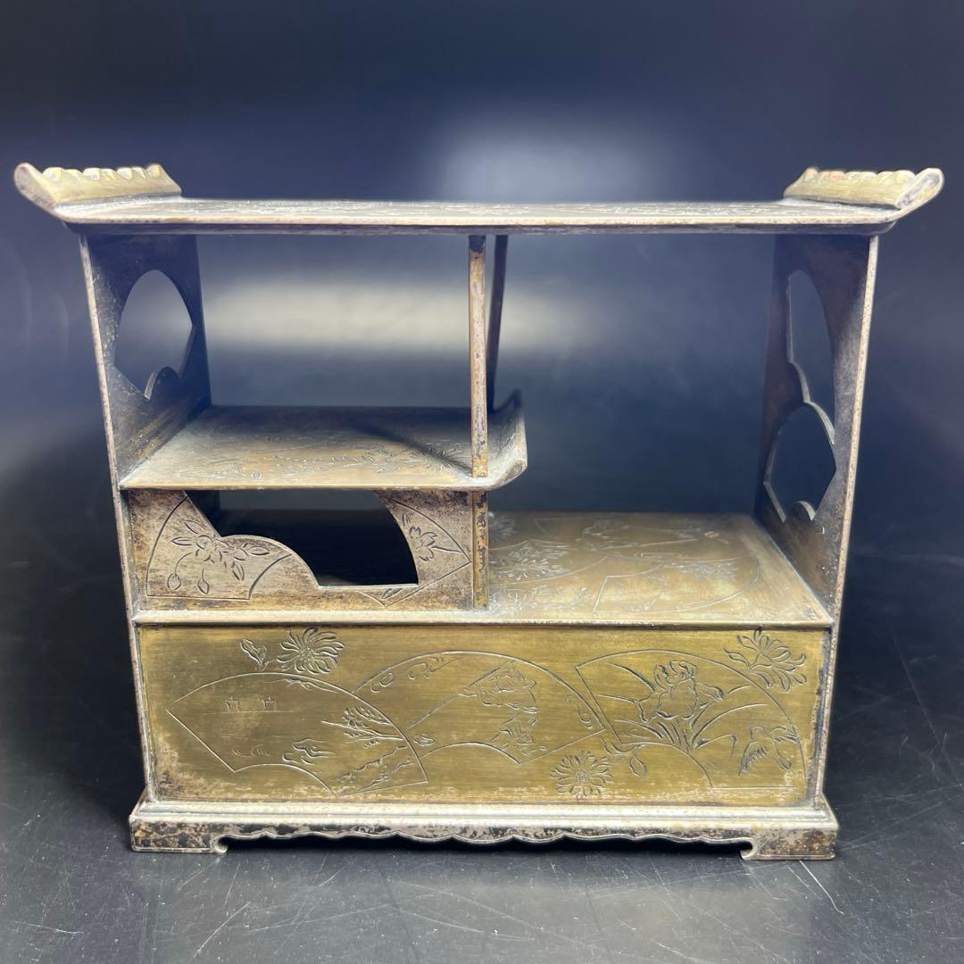 時代　金工　小引き出し　1012g/高さ13.8㎝　東Y7-0718⭐︎1Fトニオ