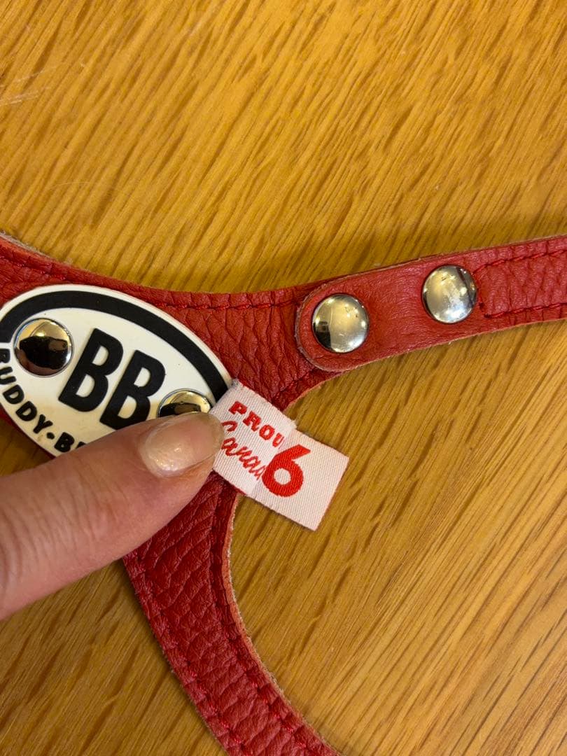 Buddy Belts】⭐️バディベルト ハーネス 6号 レッド 本革 カナダ製