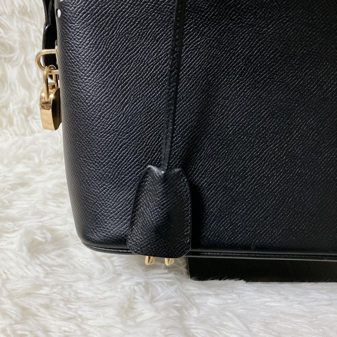 極美品 エットーレ ブガッティ ハンドバッグ ブラック レザー イタリア製