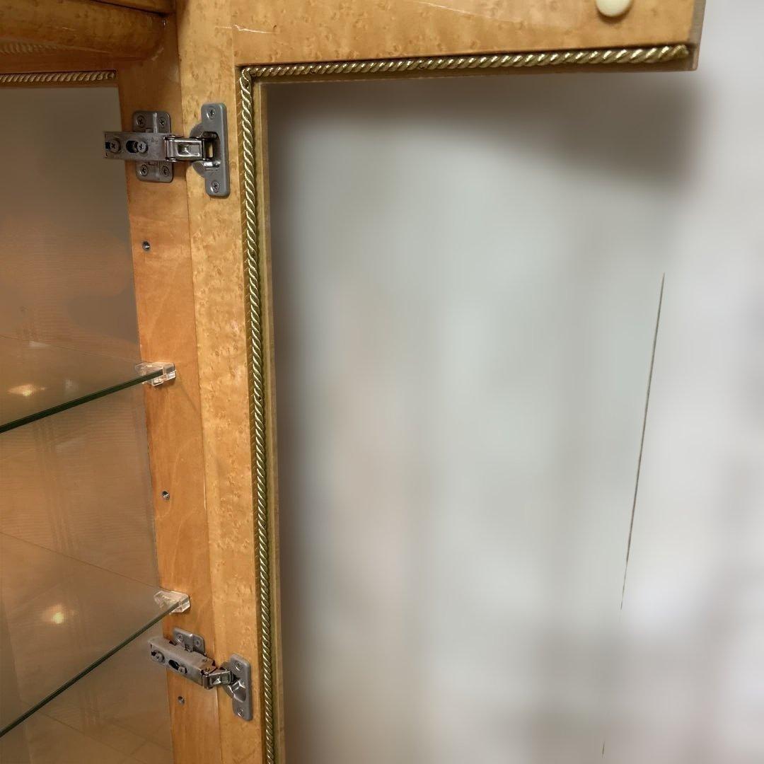 最終値下げ】キュリオケース木製ガラスケース バーズアイ 高145横65奥行45