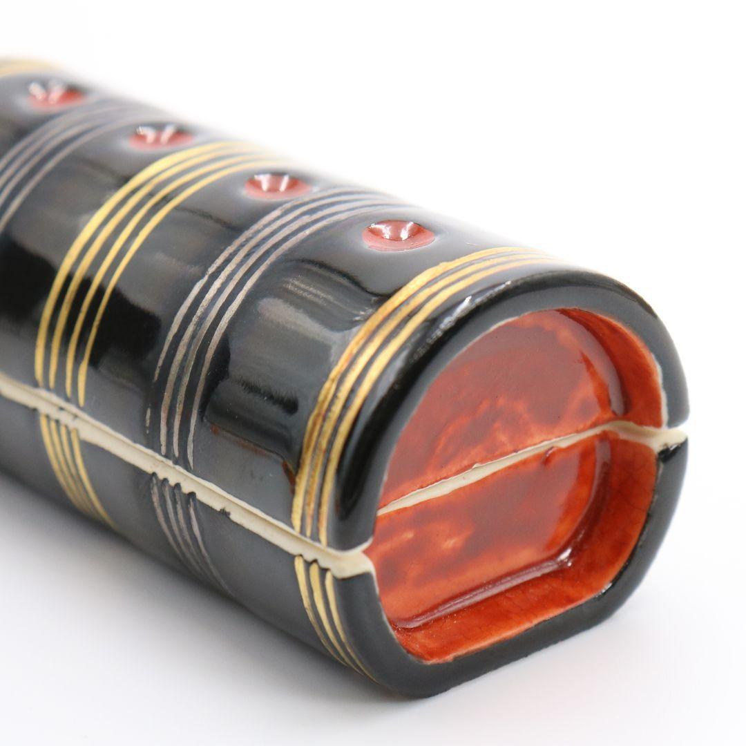 手塚桐鳳作 仁清筒香合 茶道具 共箱共布 共箱 C189 1F18