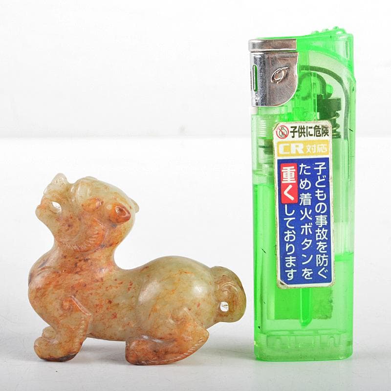 ⭐️完成品⭐️ 中国 玉石白玉彫刻 神獣 紙鎮 置物 C R5400 【1016556386】