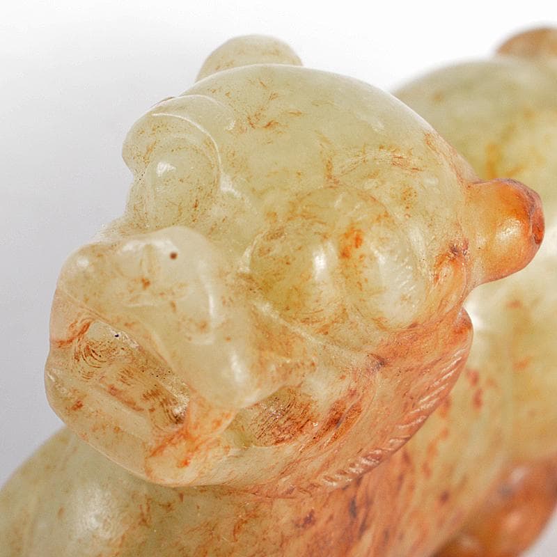 ⭐️完成品⭐️ 中国 玉石白玉彫刻 神獣 紙鎮 置物 C R5400 【1016556386】