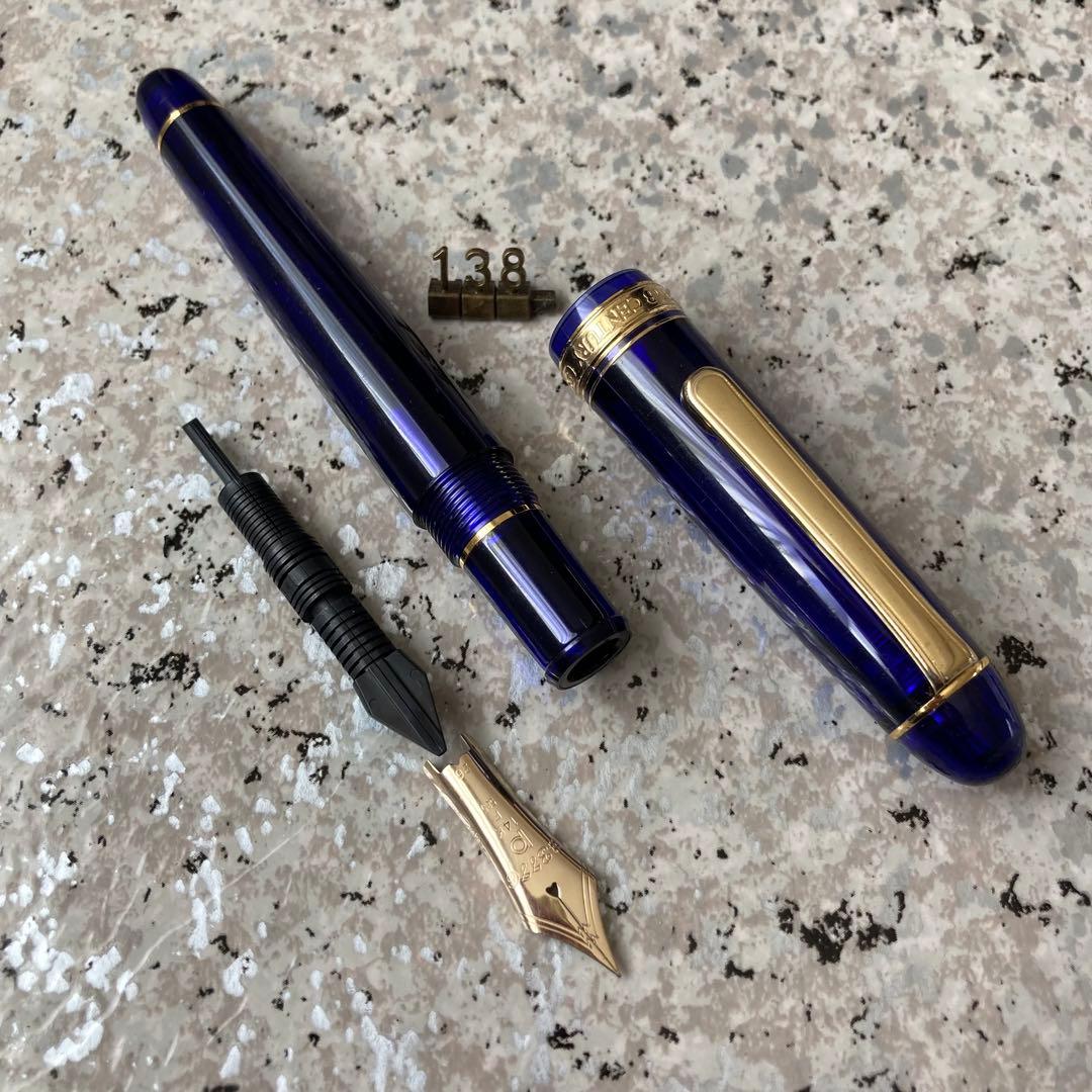 138 オーバーホール済み 万年筆 PLATINUMプラチナ 3776 14k