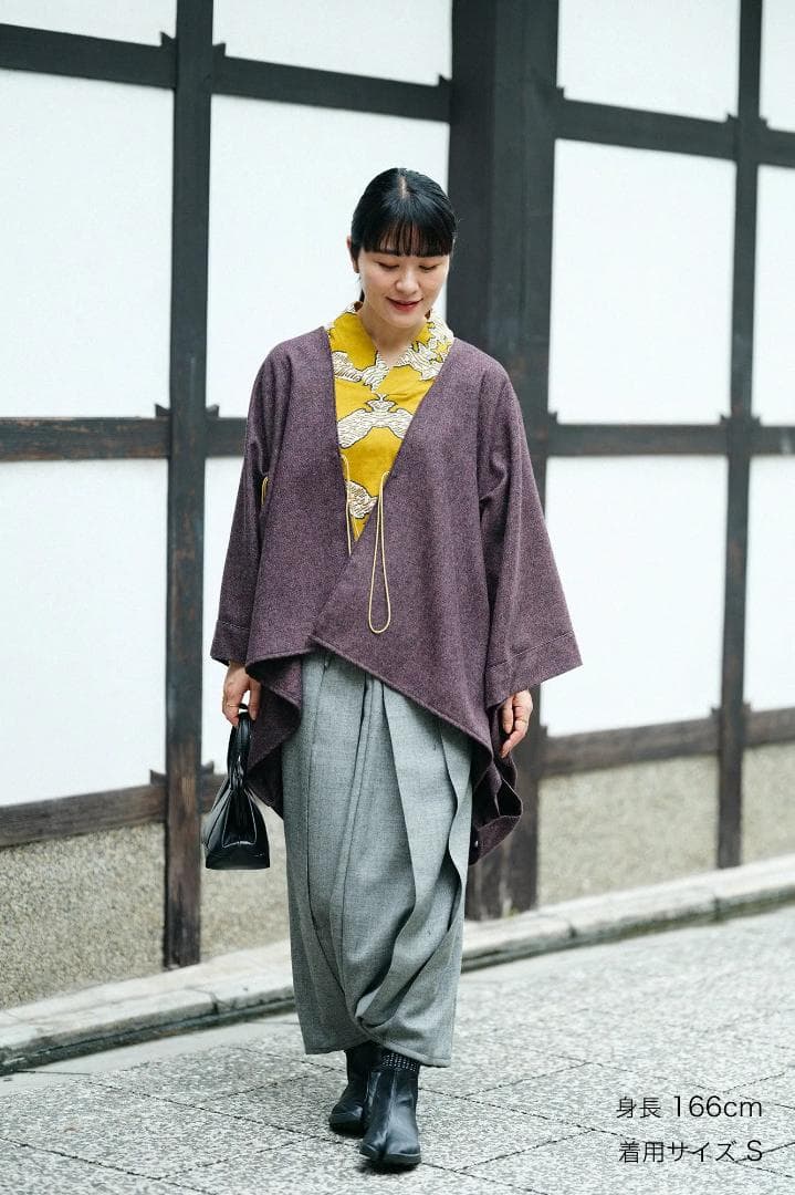 【白湯】梳毛　袴富士鈍色杢　Sサイズ