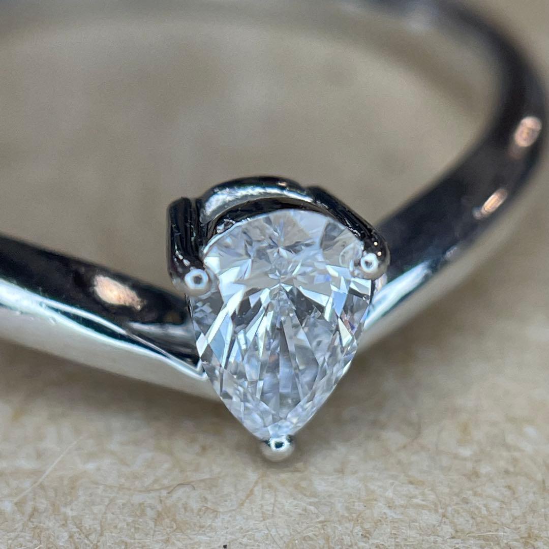 【GSTV】 一粒 ダイヤ リング 0.30ct ペアシェイプカット