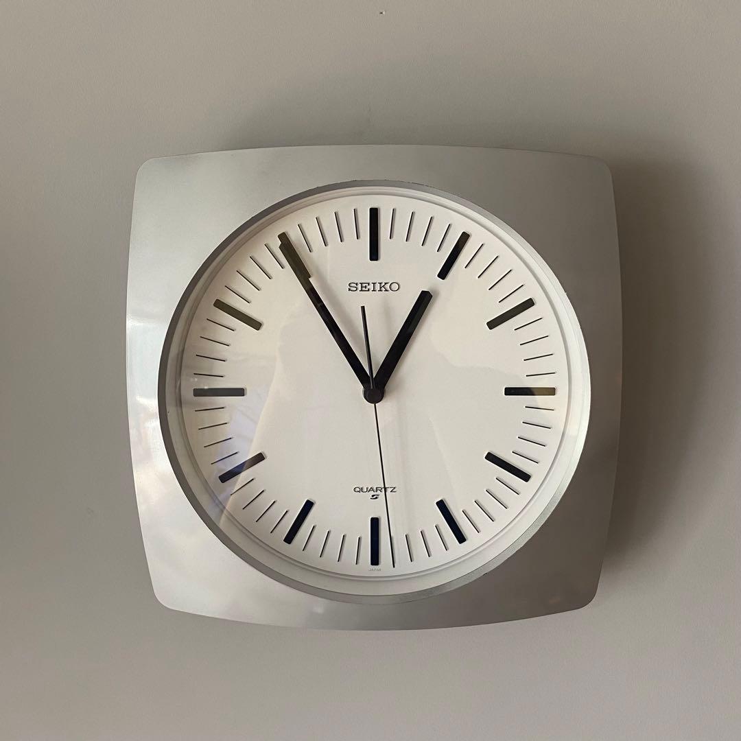SEIKO リペイント　壁掛時計 ミッドセンチュリー　昭和レトロ　シルバー