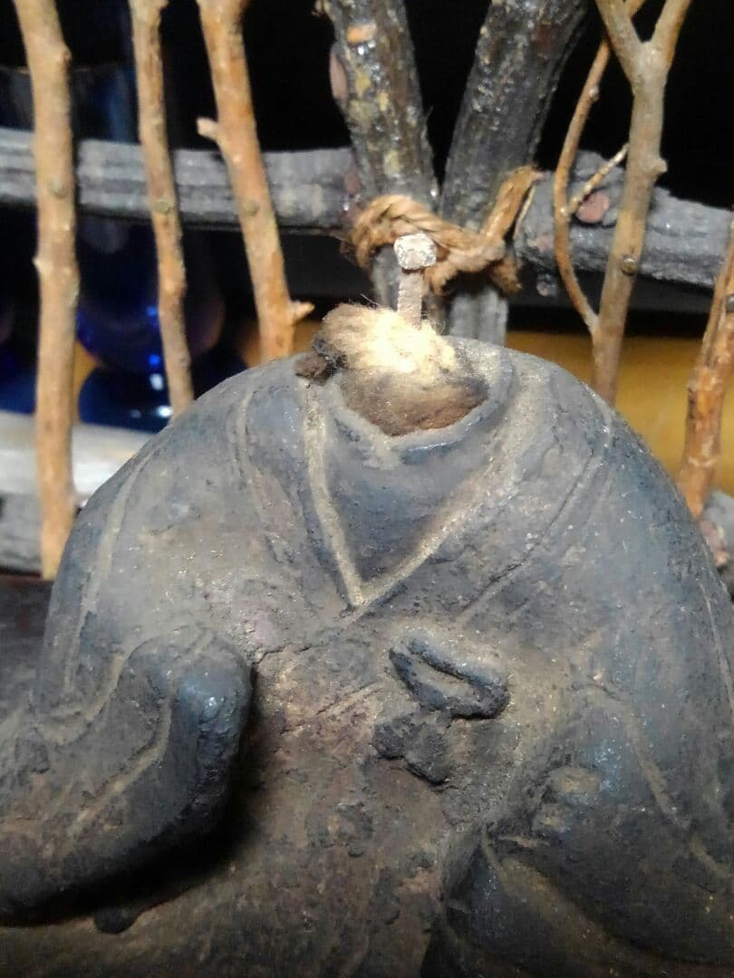 ♥陶製 とても古い 仏像 2 座像 仏壇 仏具 骨董品