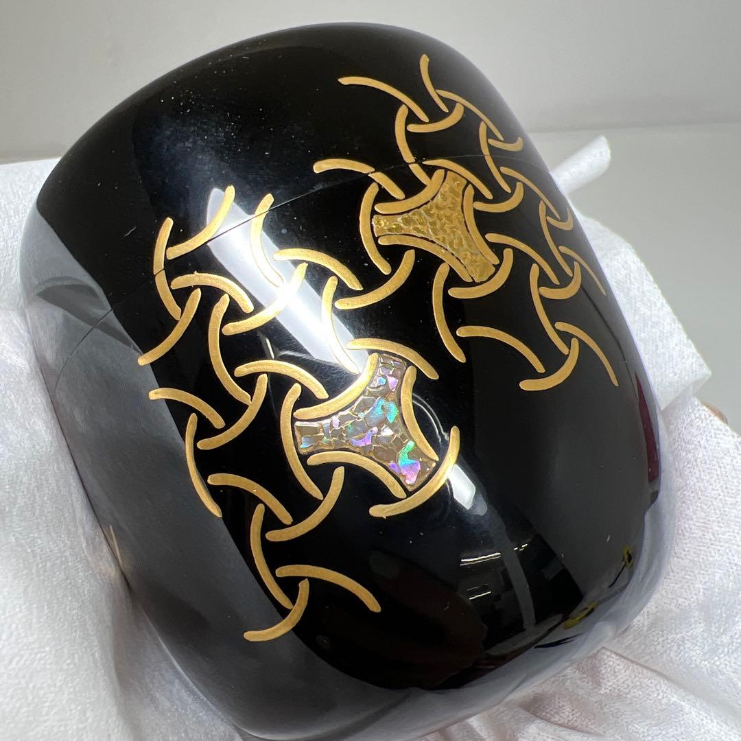 荒井喜峰 独楽継蒔絵 中棗 共箱 高さ約7㎝ 東