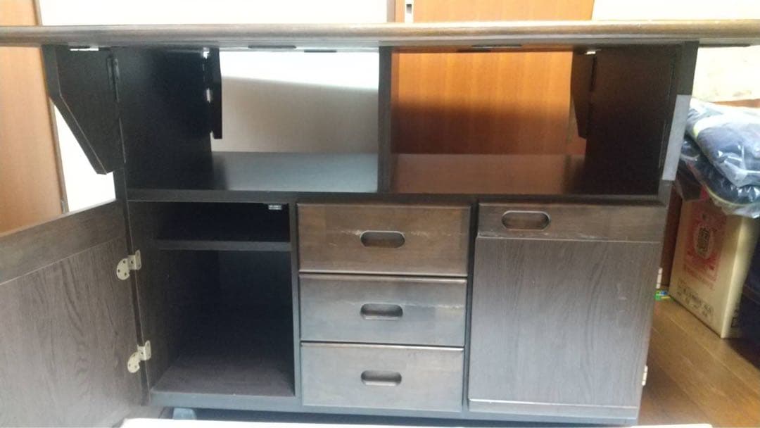 あい　昭和レトロ　アンティーク　バタフライテーブル　収納付