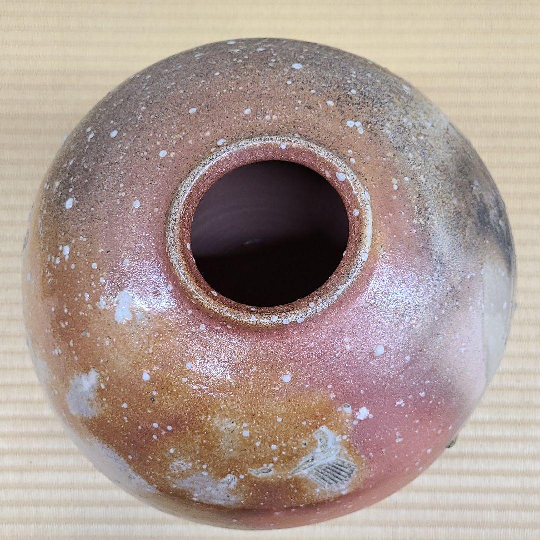 信楽焼 加藤肇作 窯変壷 高さ1尺0.5寸（約32cm） 共箱なし 本物保証