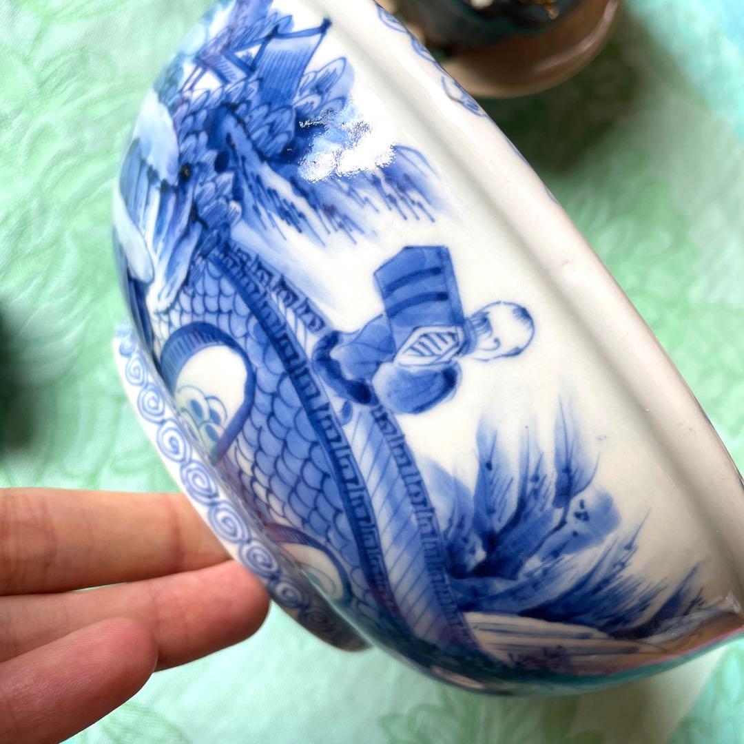 古伊万里染付竹林七賢人大皿 工芸品 古伊万里染付竹林七賢人大皿