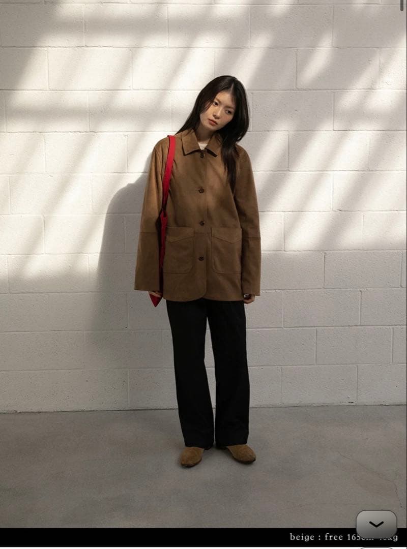 OHOTORO Henry Suede Jacket ブラウン フリーサイズ - メルカリ