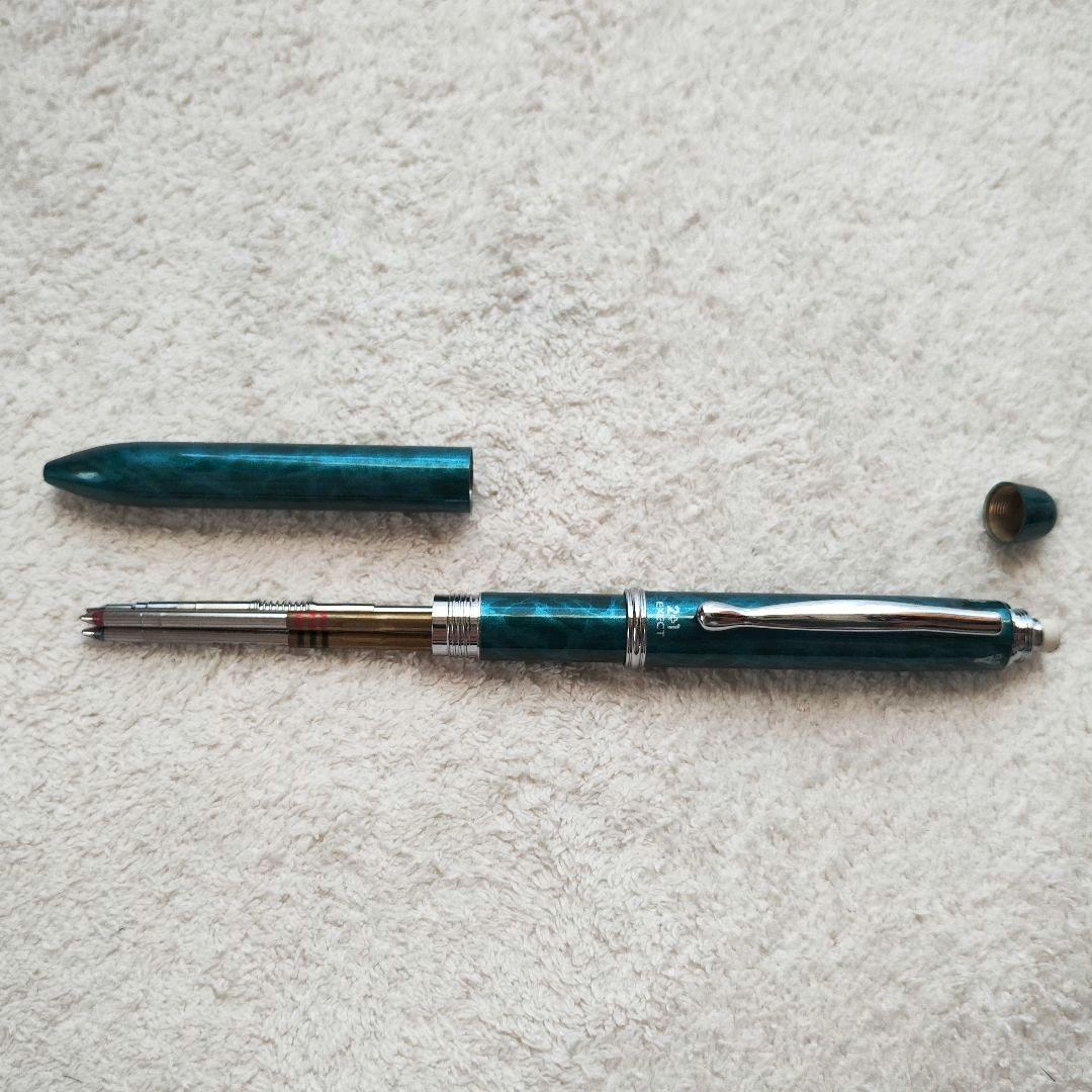 PILOT パイロット 2+1 EXECTエグゼクト 多機能ペン 緑色マーブル柄