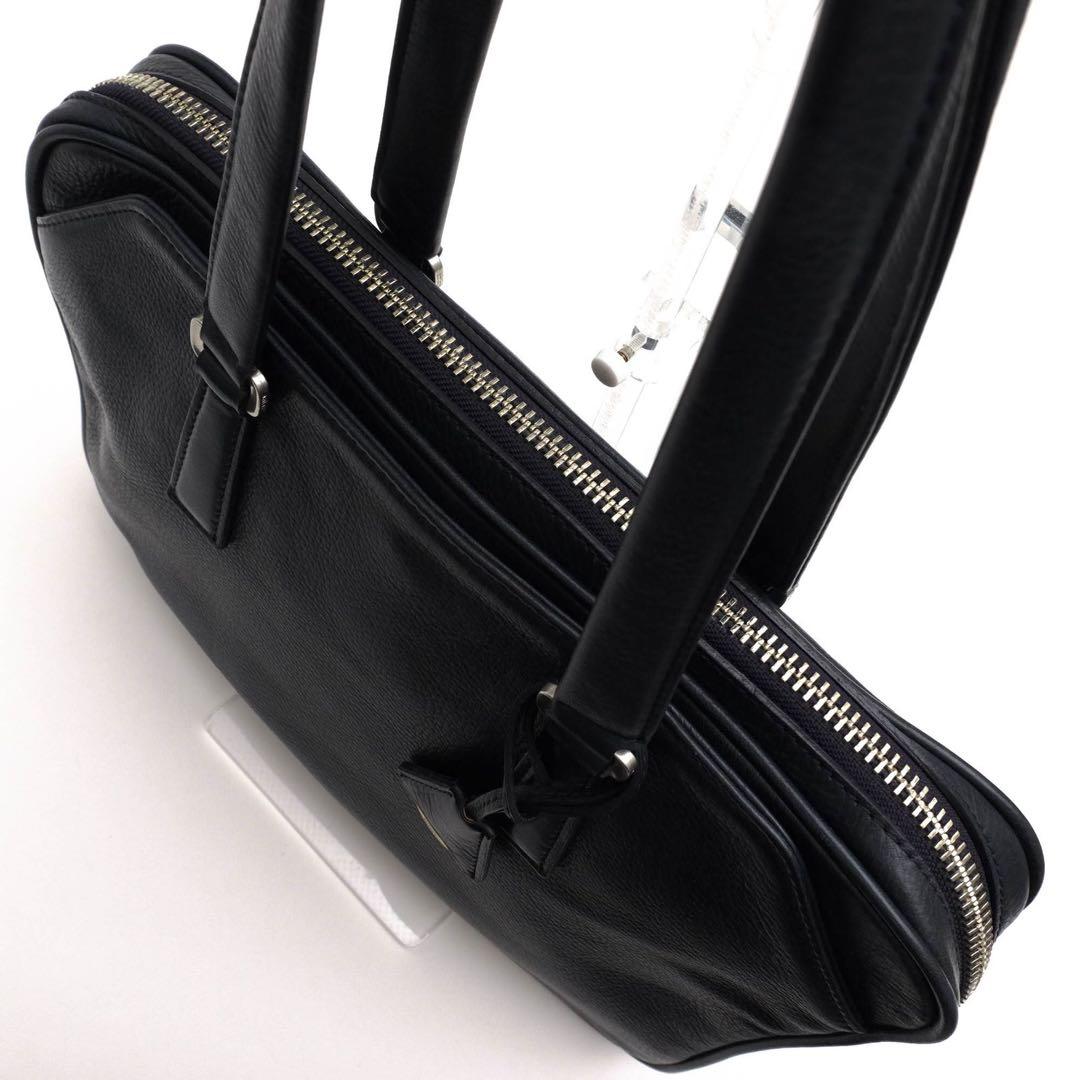 ✨アニアリaniary ブリーフケース ビジネスバッグ レザー シボ革 ブラック