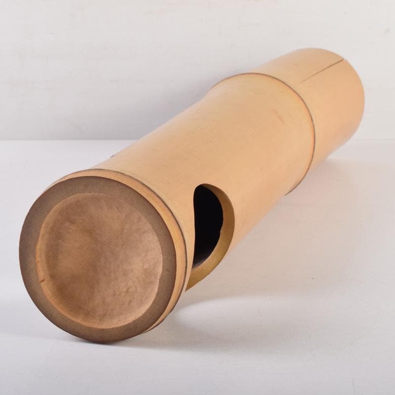 茶道具 竹花入 花筒 銘「萬歳」 在銘 極め箱 C 8328