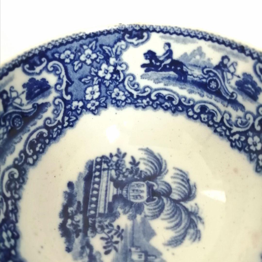 阿蘭陀焼 デルフト ペトルス・レグー窯 銅版転写 煎茶碗 アンティーク