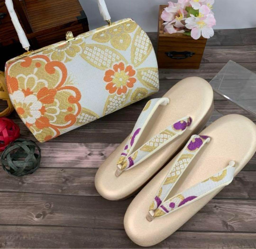 ☆1050✨振袖や訪問着などに✨有名ブランド 西陣織 草履バッグ 箱入り　L