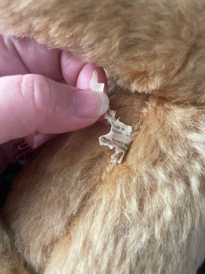 英国製MERRYTHOUGHTメリーソートヴィンテージ テディベアぬいぐるみ赤目