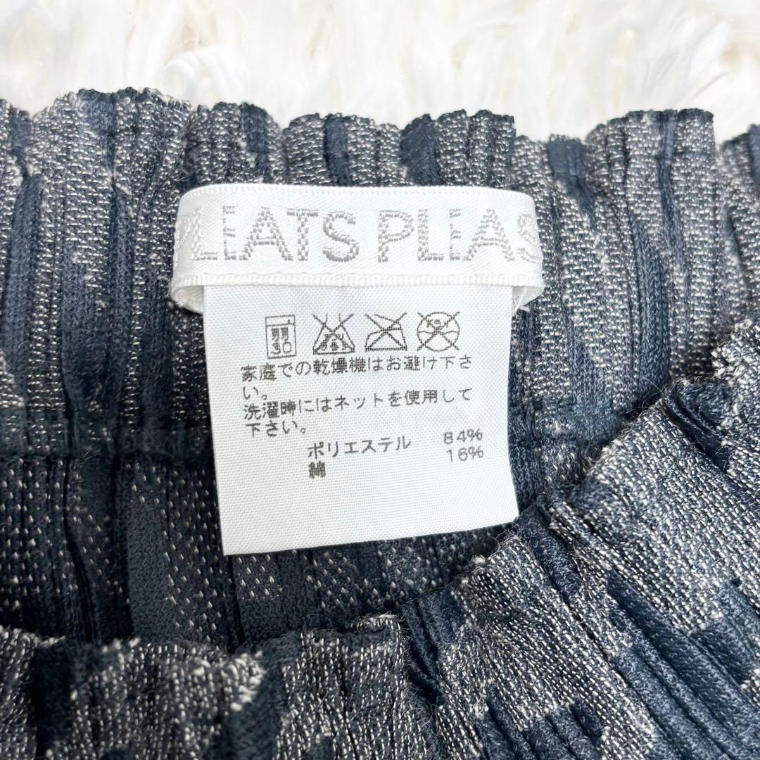 美品 プリーツプリーズ 千鳥格子 プリーツスカート グレー サイズ3