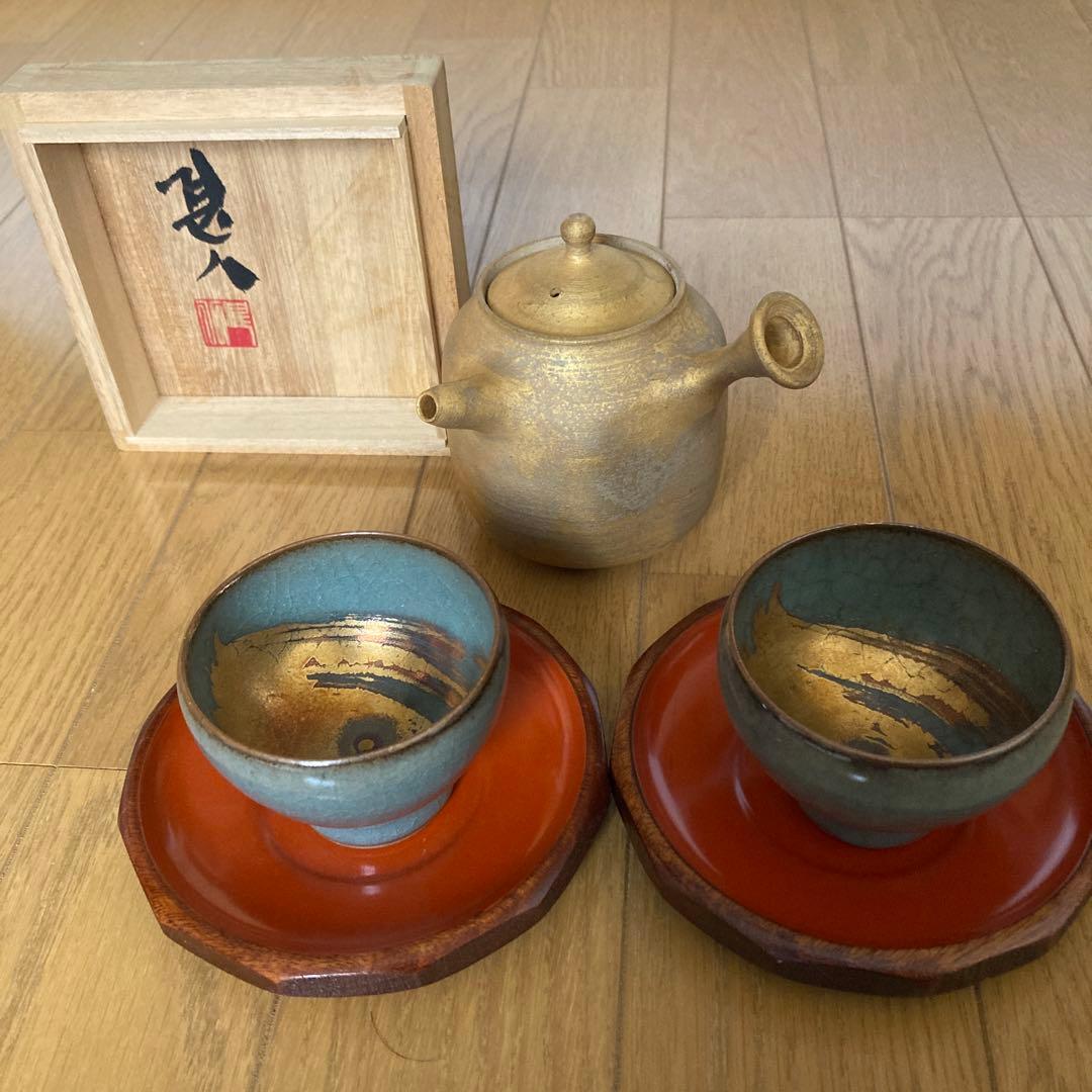 林九郎窯 有田焼 波佐見焼 赤絵 金彩 牡丹 松竹梅 5客