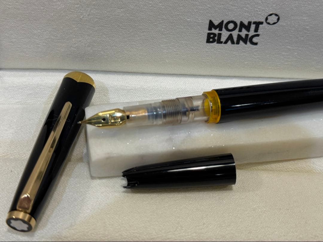 美品 モンブラン No.221 EF 極細字 ボルドー 両用式 万年筆 ドイツ製