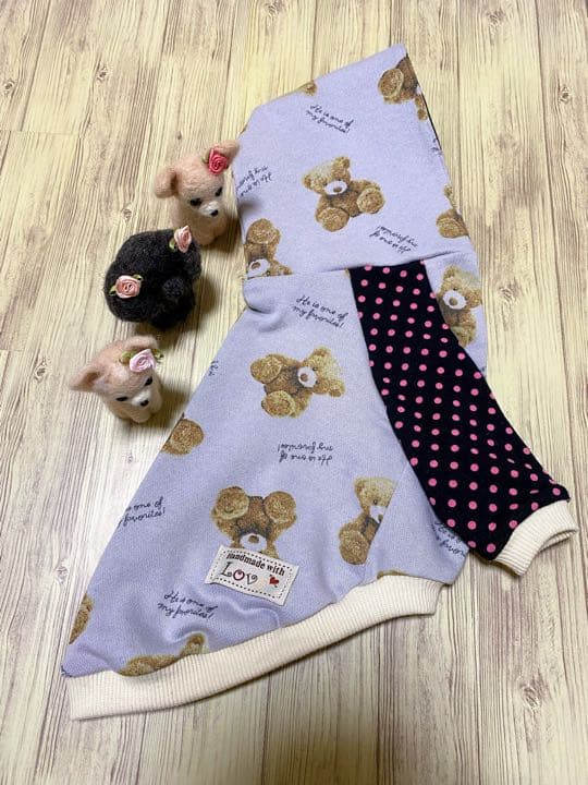 犬服 ラグランフード(M) ꒡̈⃝Lily꒡̈⃝ハンドメイド