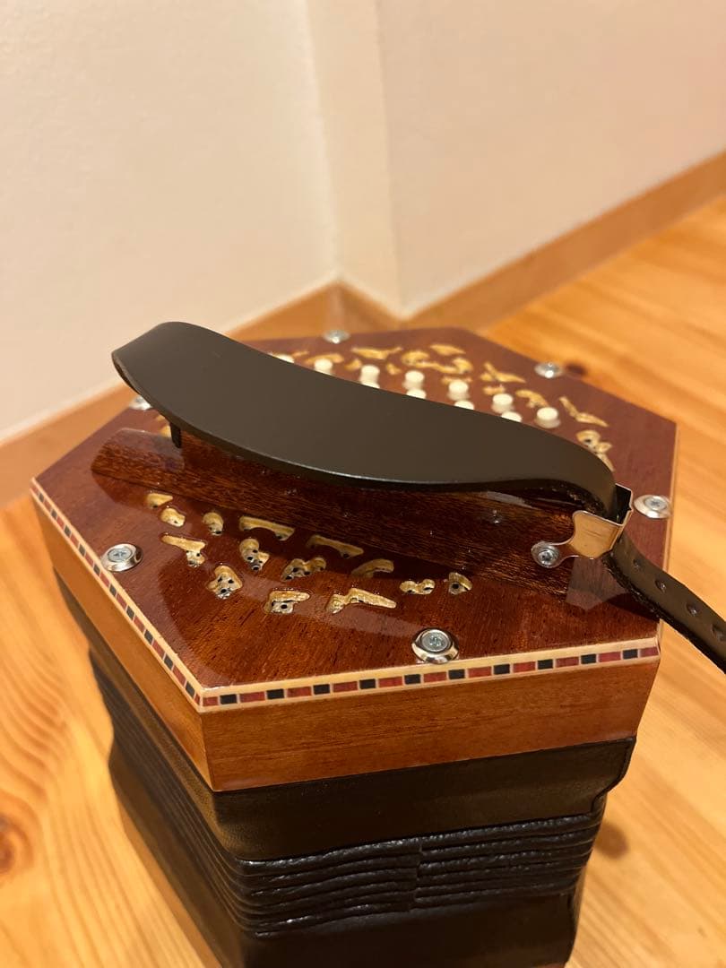 40ボタン　コンサーティーナ 木製 六角形