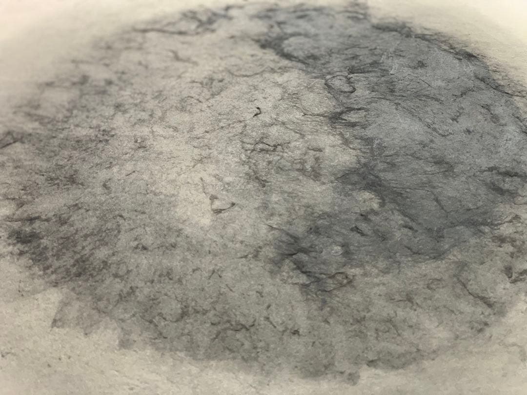 水墨画？　和紙？　光陰　南部英郎　2008年9月　額縁込み